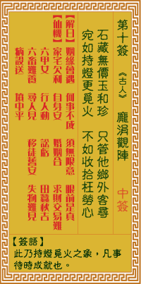 关帝灵签 第十签甲癸下下